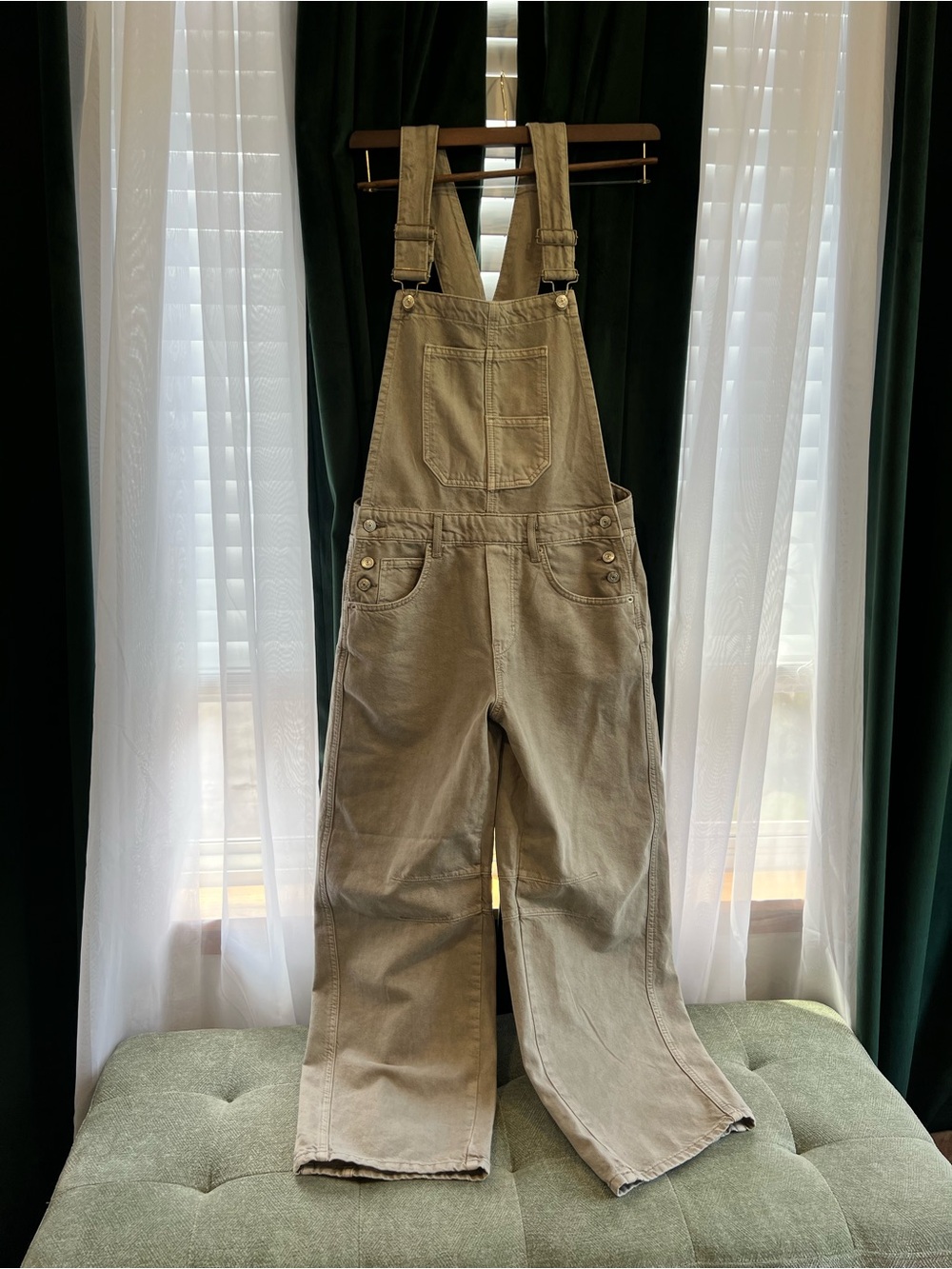 We The Free People Beige Wide-Leg Overalls - Women
